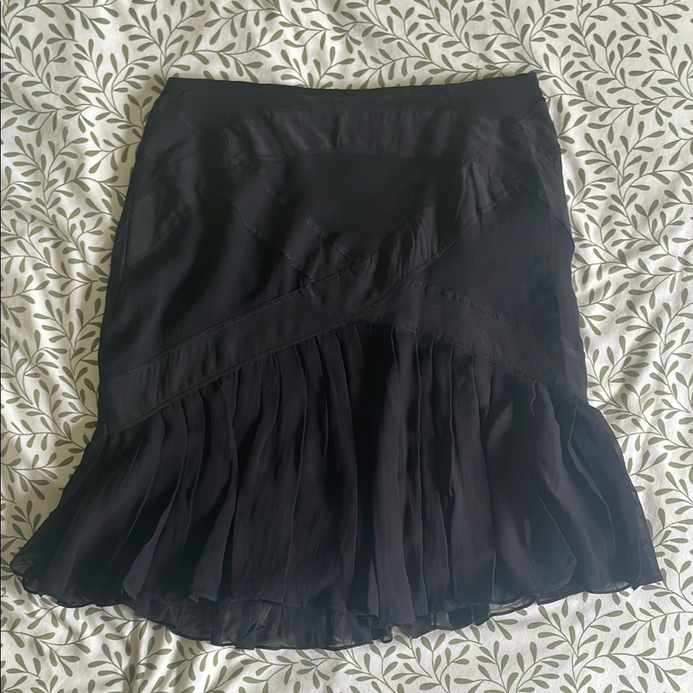 🖤100% silk lining - Elegant Black Women's Skirt from Lapis - Size M.